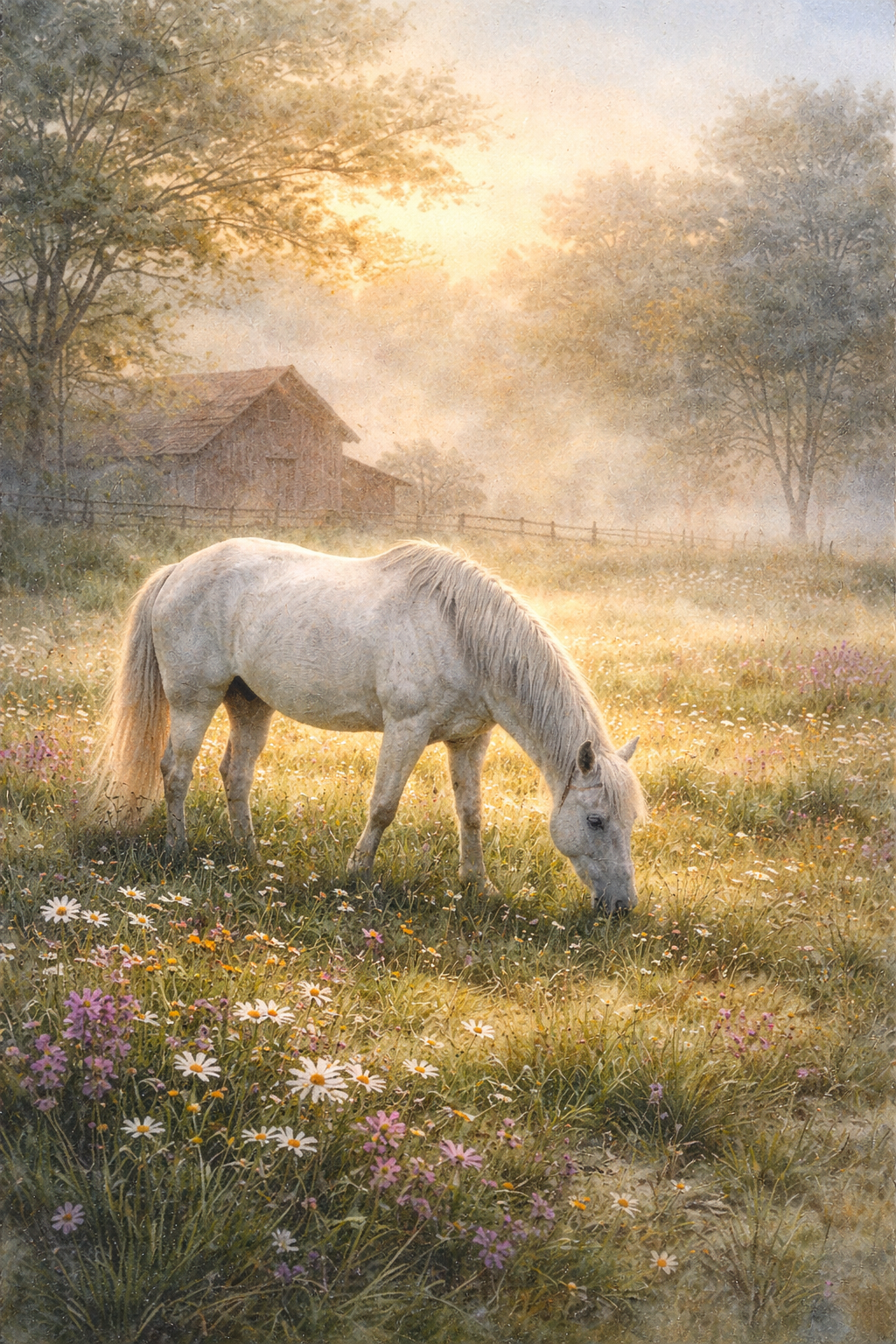 AI generated white horse